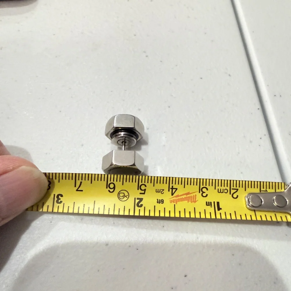 Balenciaga Barbell Stainless Steel stud earring,‎ single ear